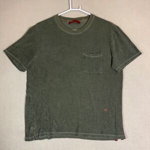 Carolina Herrera Mens Pocket T-Shirt M Olive‎ Green Short Sleeve Casual Top